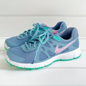 Nike Revolution 2 Women's Running Sneakers Shoes Blue/Graphite/Pink/Green Size 6